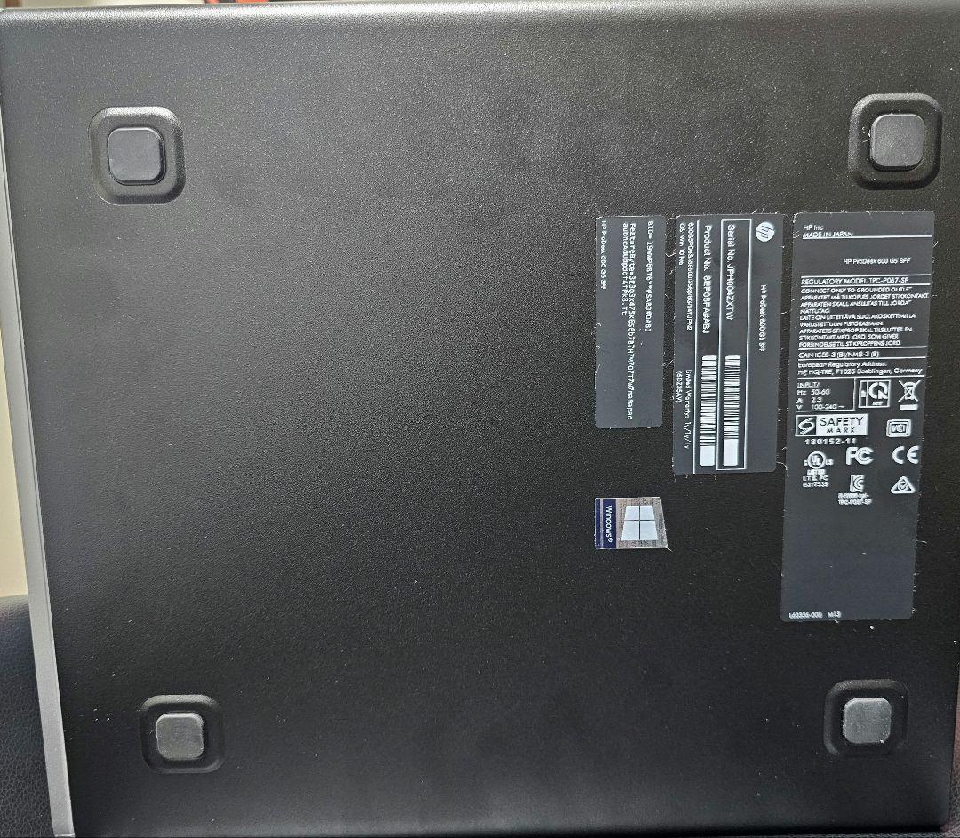 羽田 HP ProDesk 600 G5 SFF i5-9500