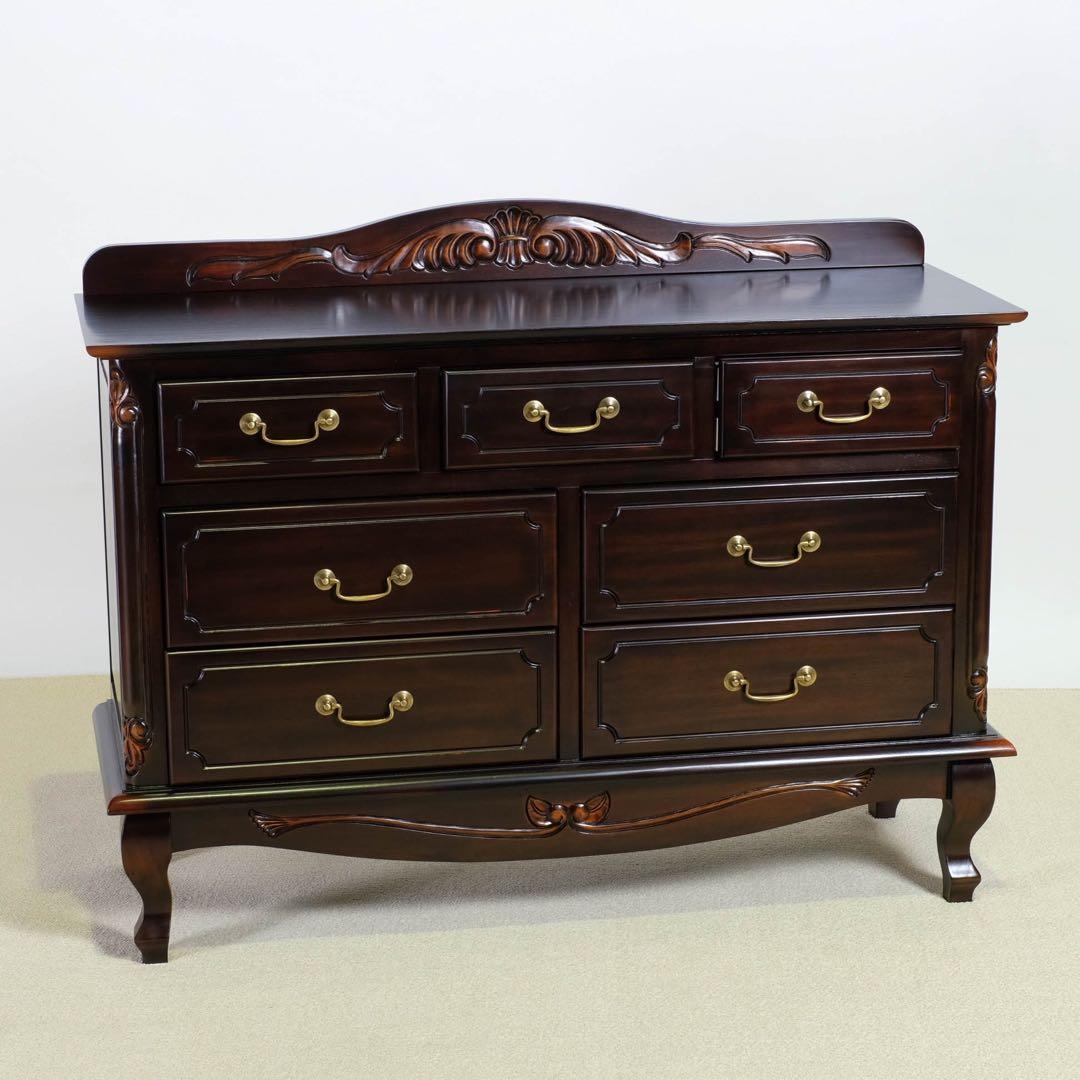 G 新品 チェスト 110cm アンティーク タンス リビング収納 衣類収納