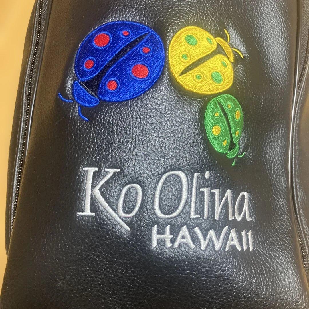 ハワイコオリナKo Olina ゴルフ 黒 てんとう虫刺繍　靴入れ