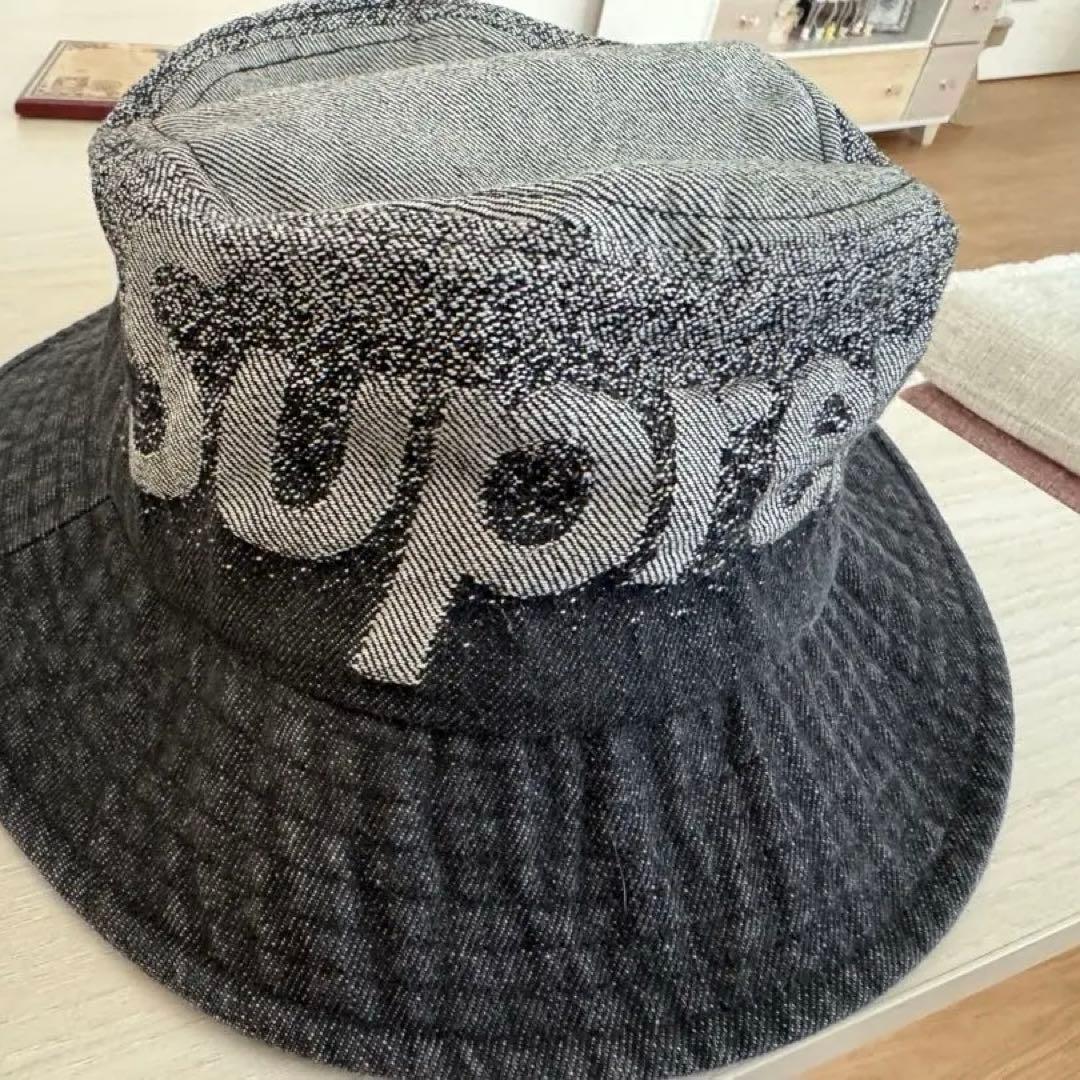 美品 即日発送 Supreme バケットハット M ブラック/グレー