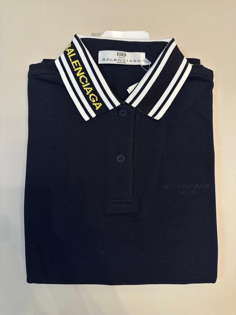 BALENCIAGA GOLF ネイビー 長袖ポロシャツ M