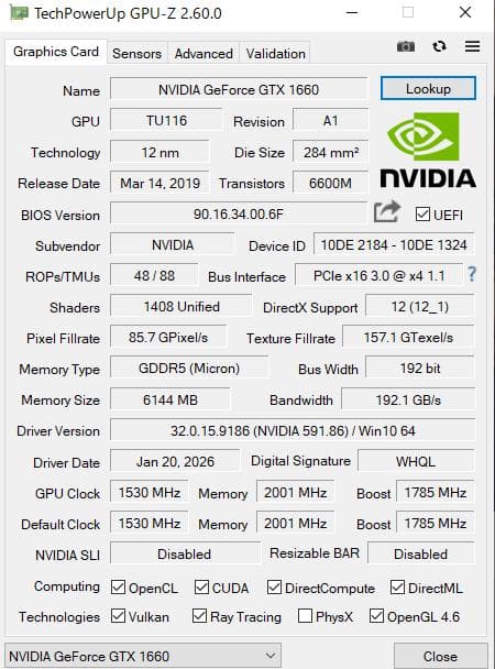 ぞ*う様 NVIDIA GeForce GTX 1660