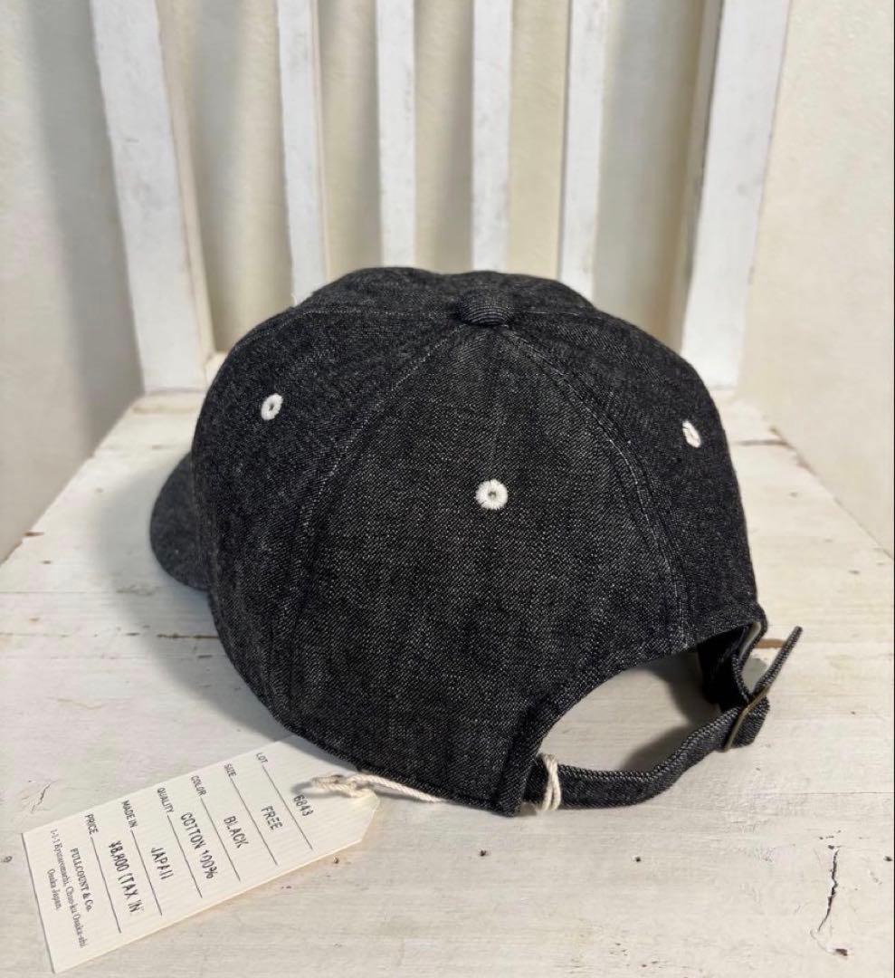 新品 FULLCOUNT ベースボールキャップ ブラック デニム アメカジ 黒