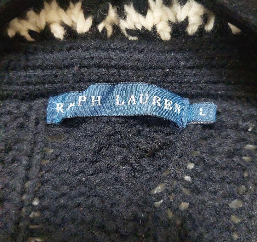 希少 ラルフローレン ウール カシミア ケーブル編み ボリーム襟 ボレロ