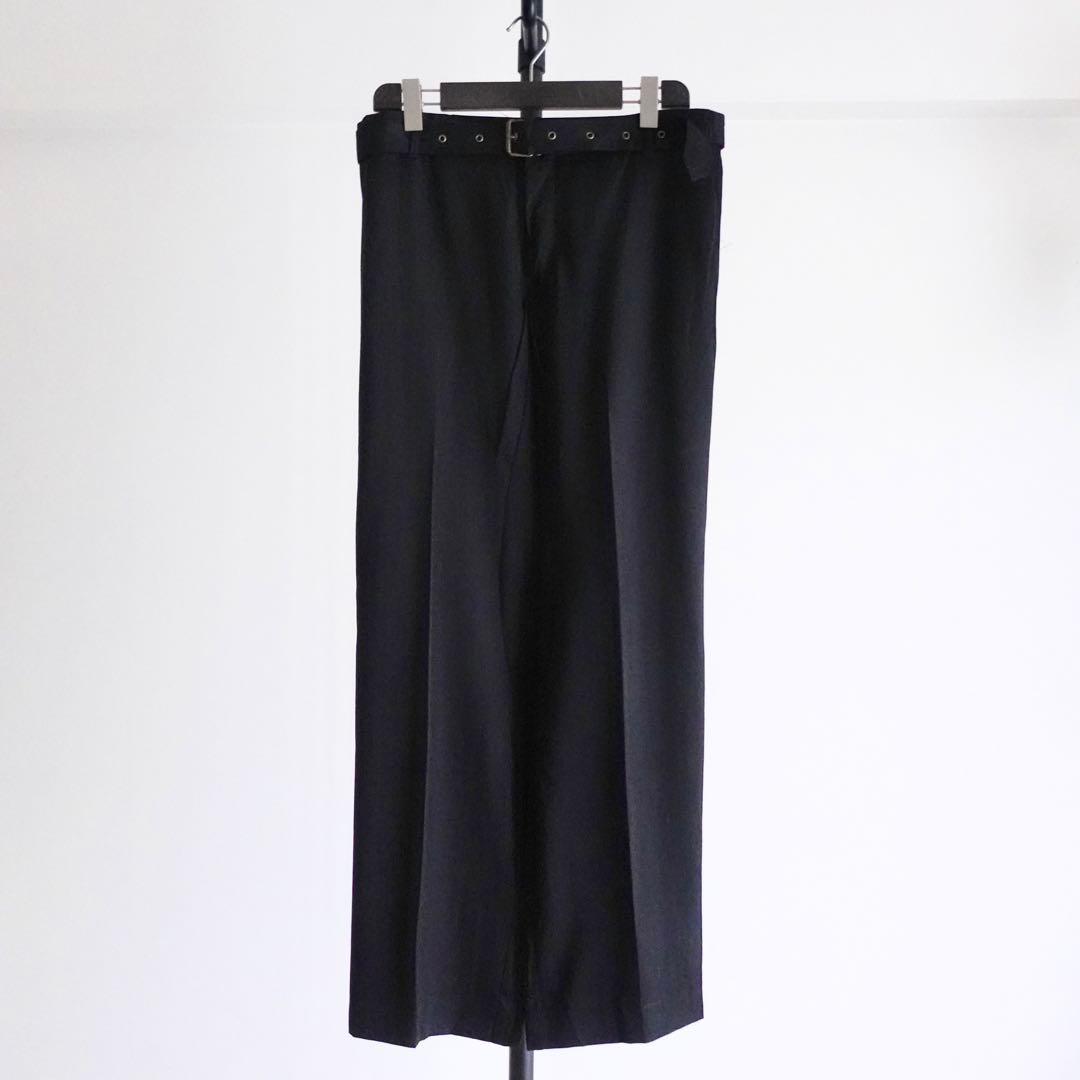 【イタリア製】RAY&GUY ウールギャバジン　ベルテッドトラウザーズ　ブラック