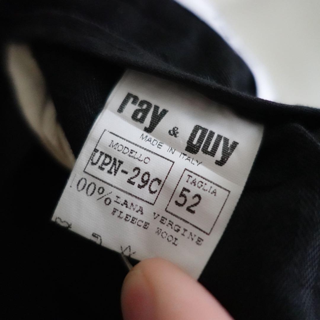 【イタリア製】RAY&GUY ウールギャバジン　ベルテッドトラウザーズ　ブラック