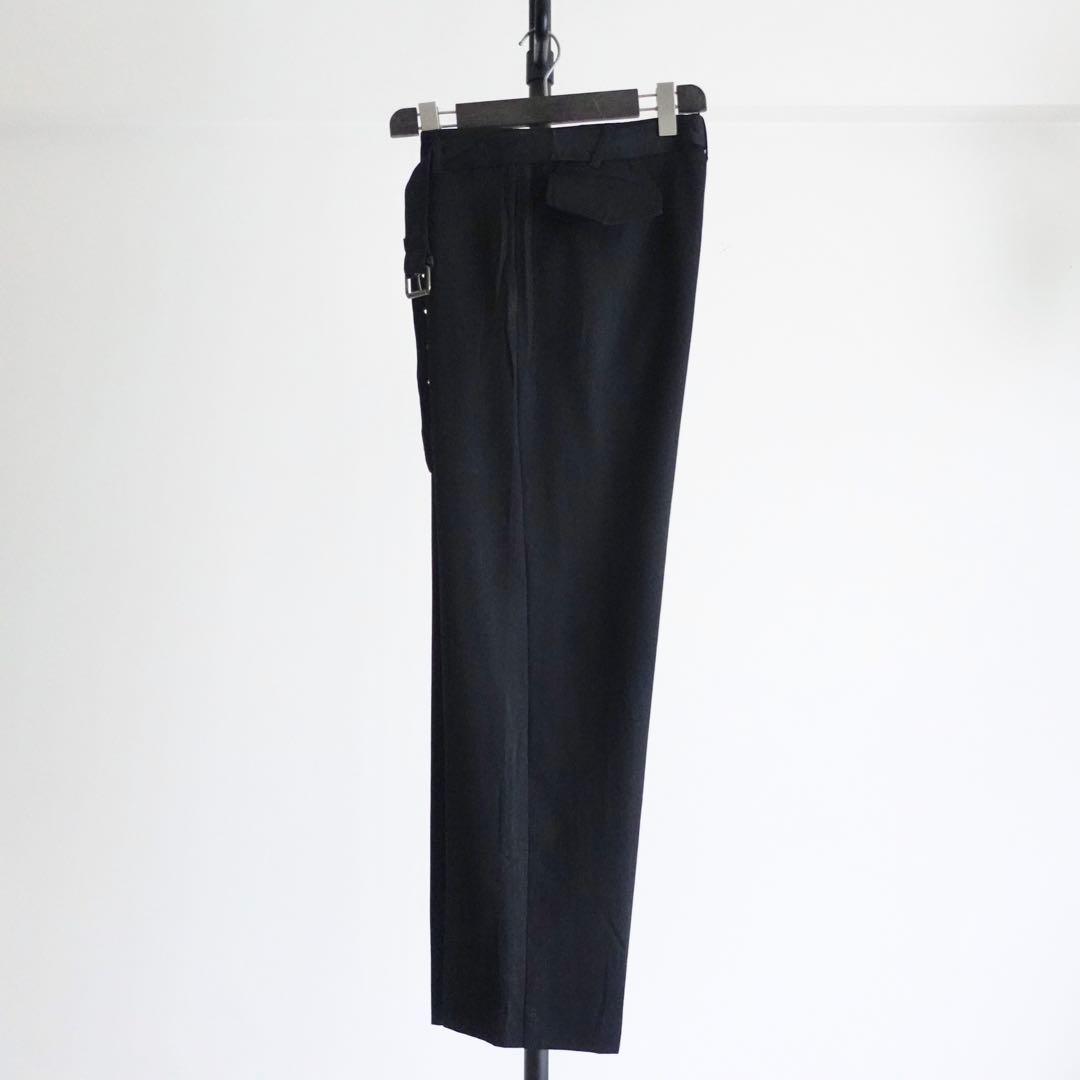 【イタリア製】RAY&GUY ウールギャバジン　ベルテッドトラウザーズ　ブラック