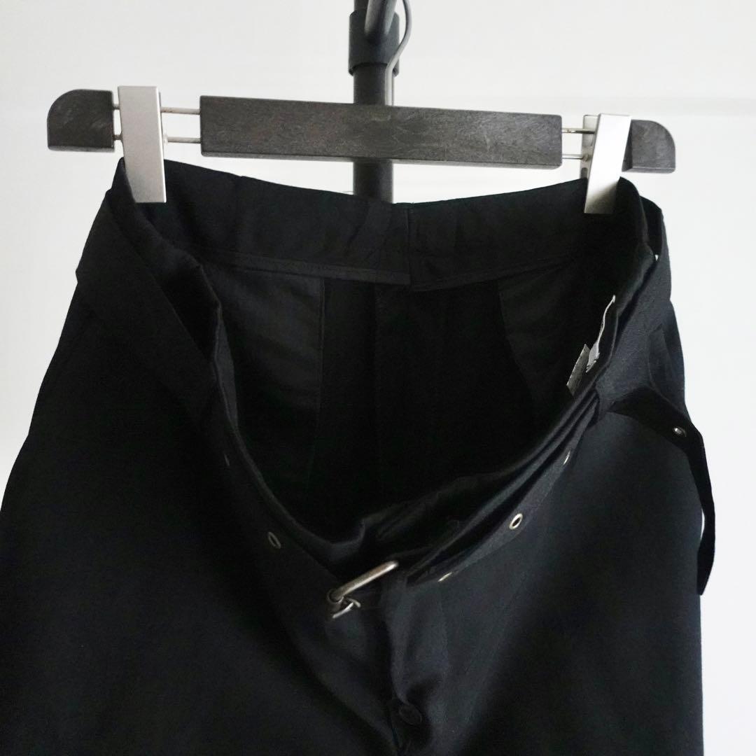 【イタリア製】RAY&GUY ウールギャバジン　ベルテッドトラウザーズ　ブラック