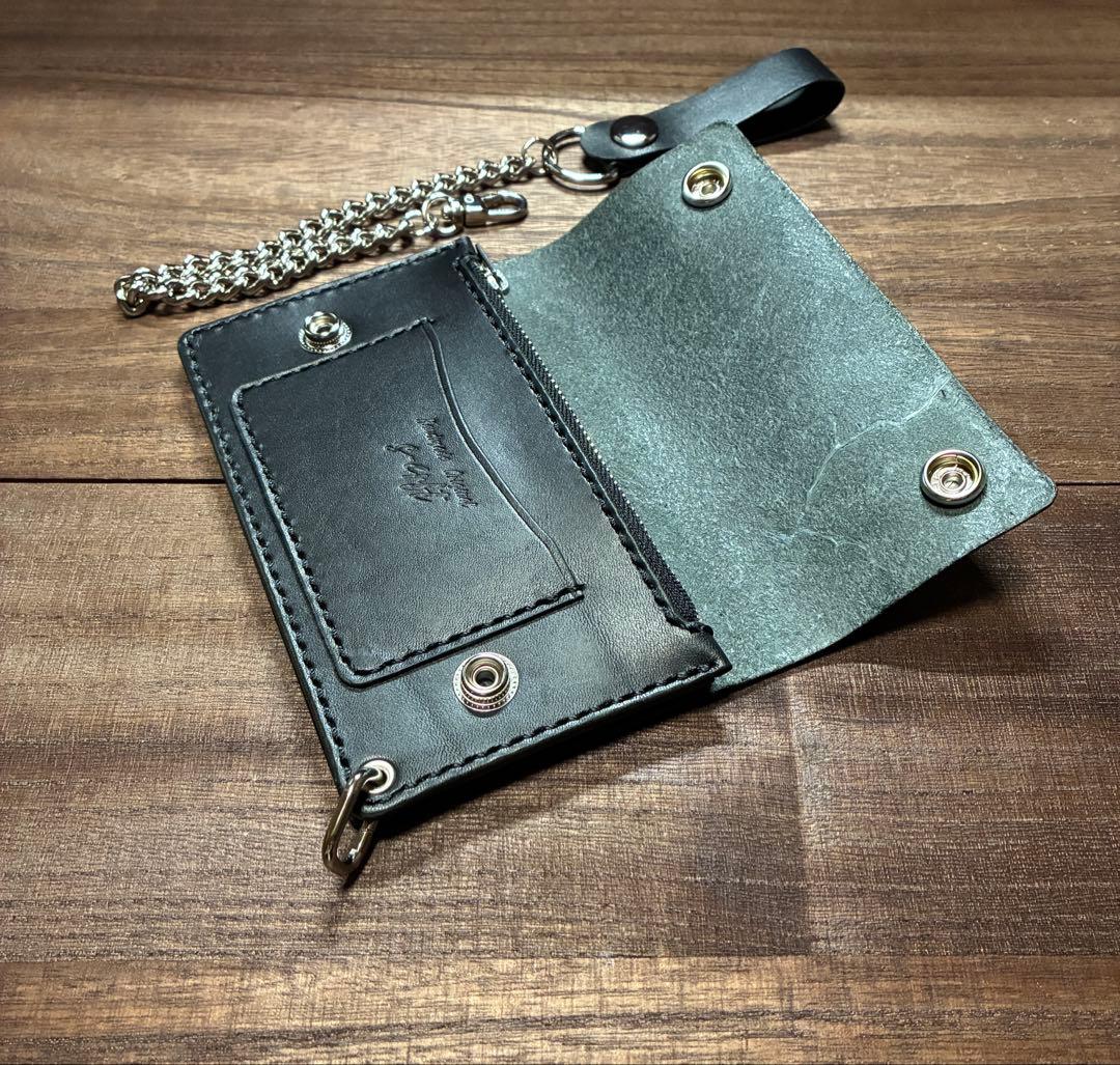 本革牛革ミドルトラッカーウォレット