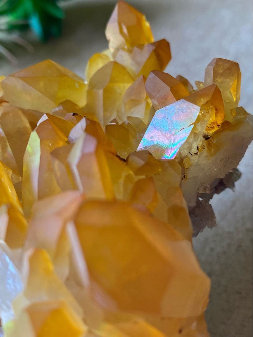 ソラリスクォーツ　クラスター　ゴールデンヒーラー　天然石　水晶