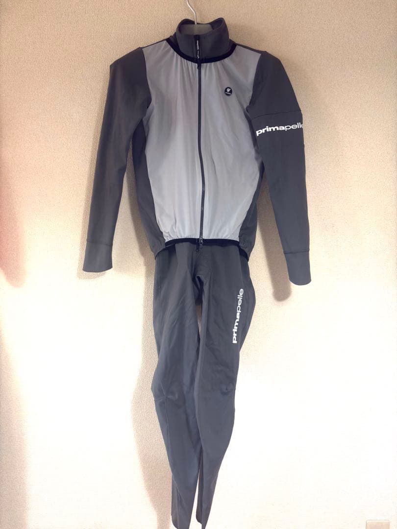 pissei ピセイ長袖ジャージビブタイツ グレーセット