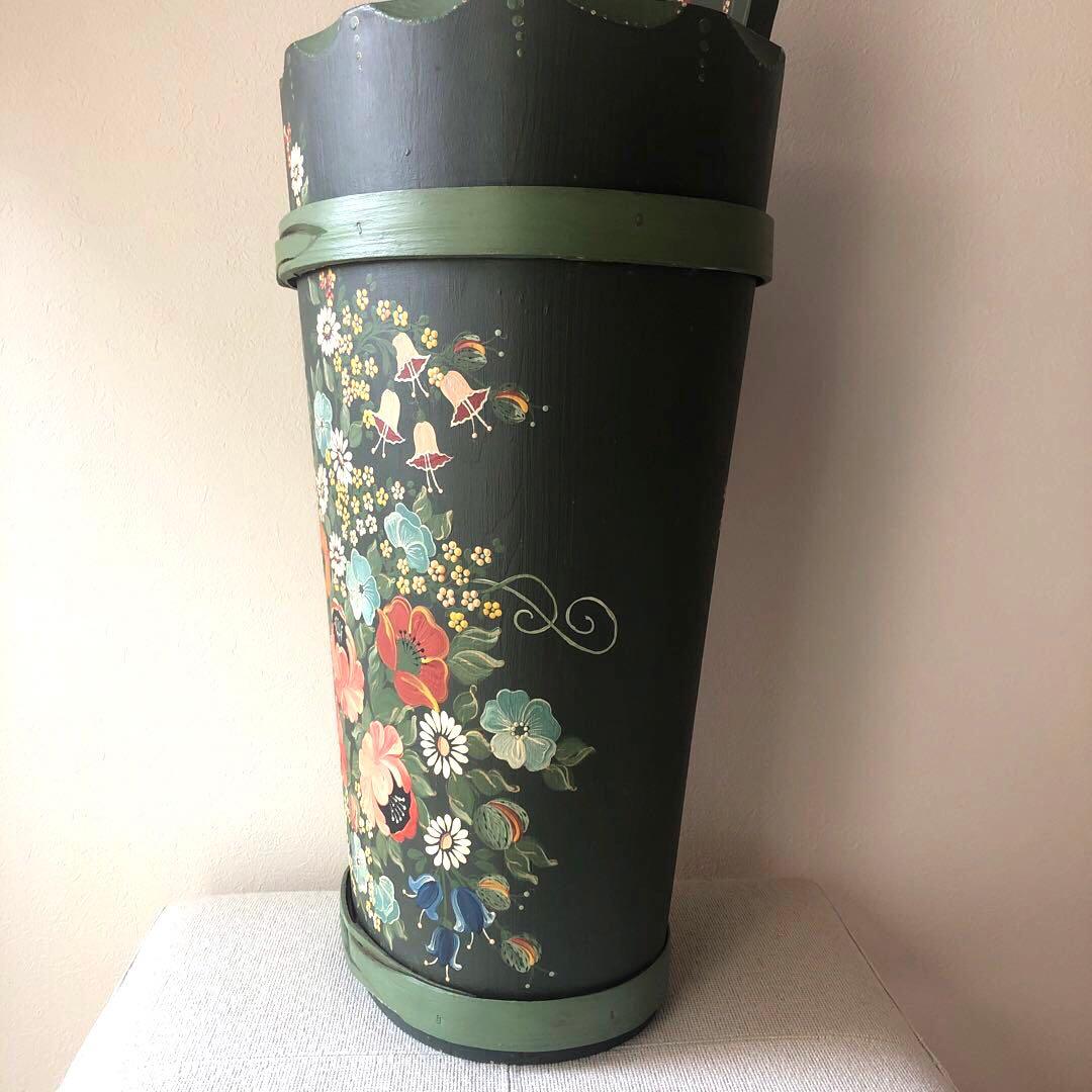 トールペイント　傘立て　ヴィンテージ