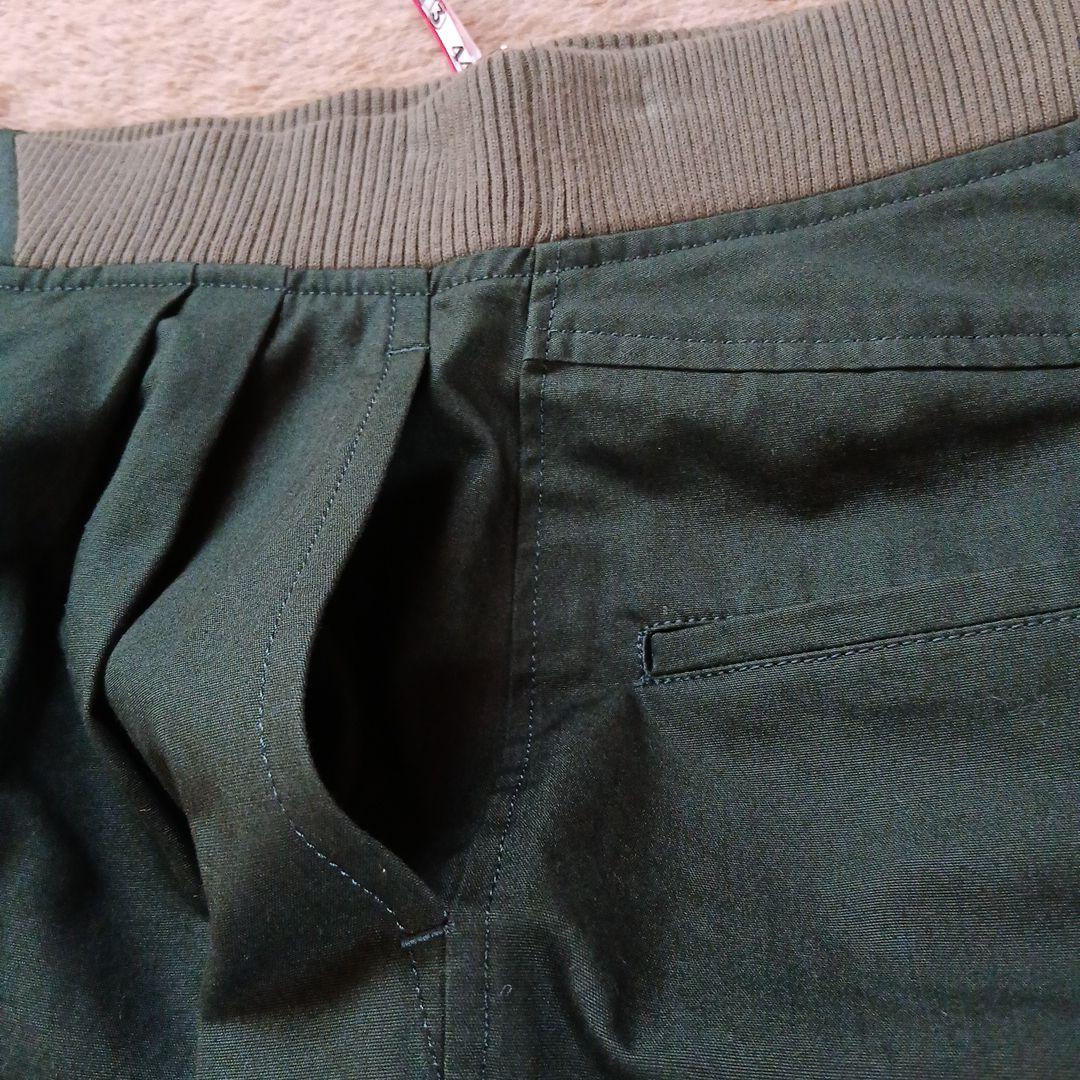 ミナペルホネン ノルミッコ ダークグリーン カーゴパンツ ウエストゴム 38