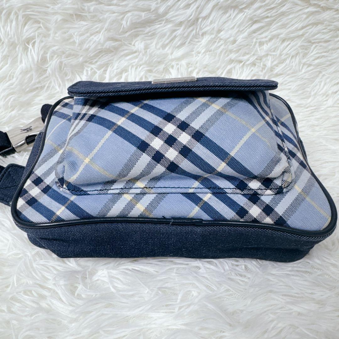【美品】BURBERRY デニム調 ノバチェック ウエストバッグ ボディ 希少