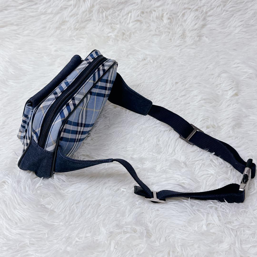 【美品】BURBERRY デニム調 ノバチェック ウエストバッグ ボディ 希少