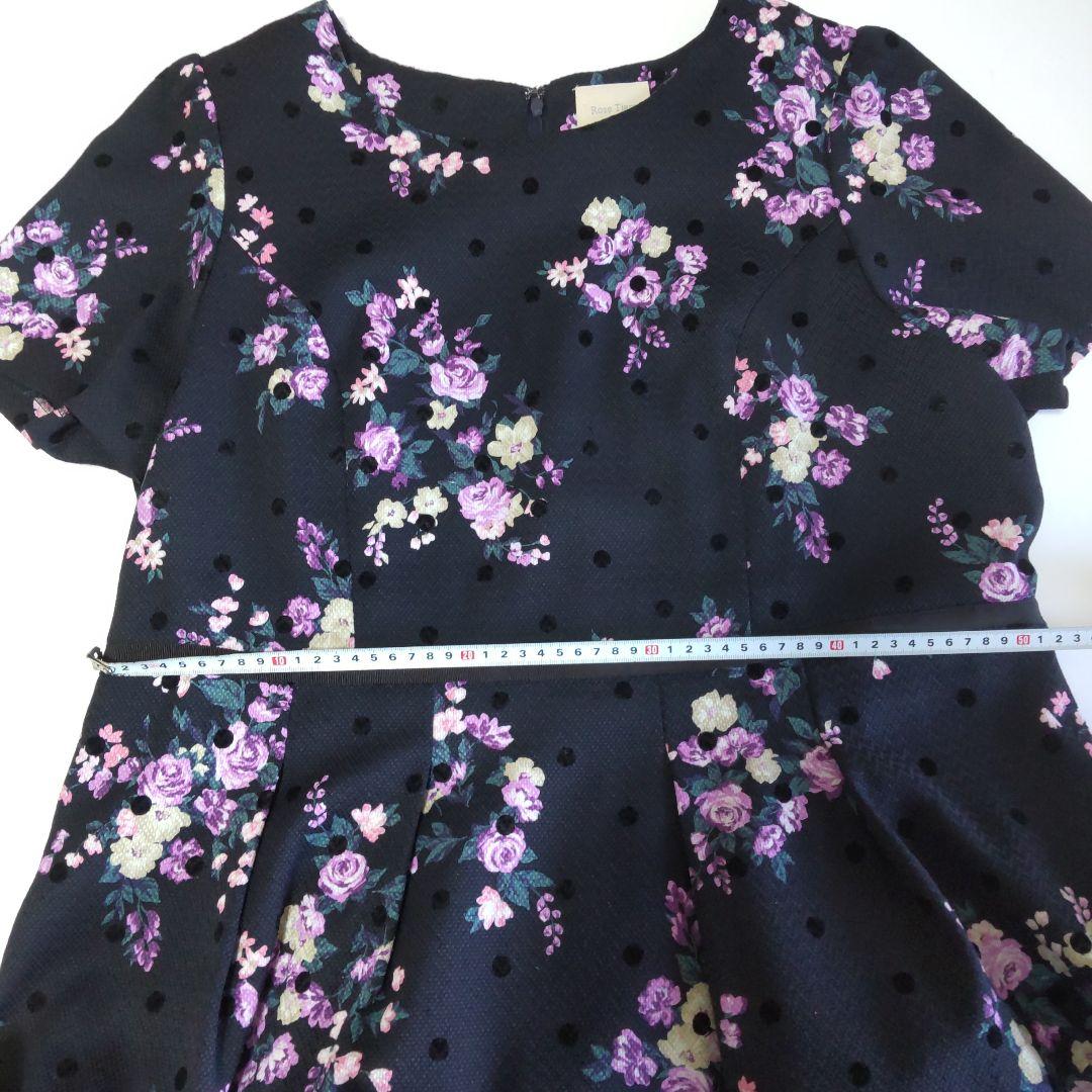 46　ドットフロッキー　ローズワンピース RoseTiara　花柄