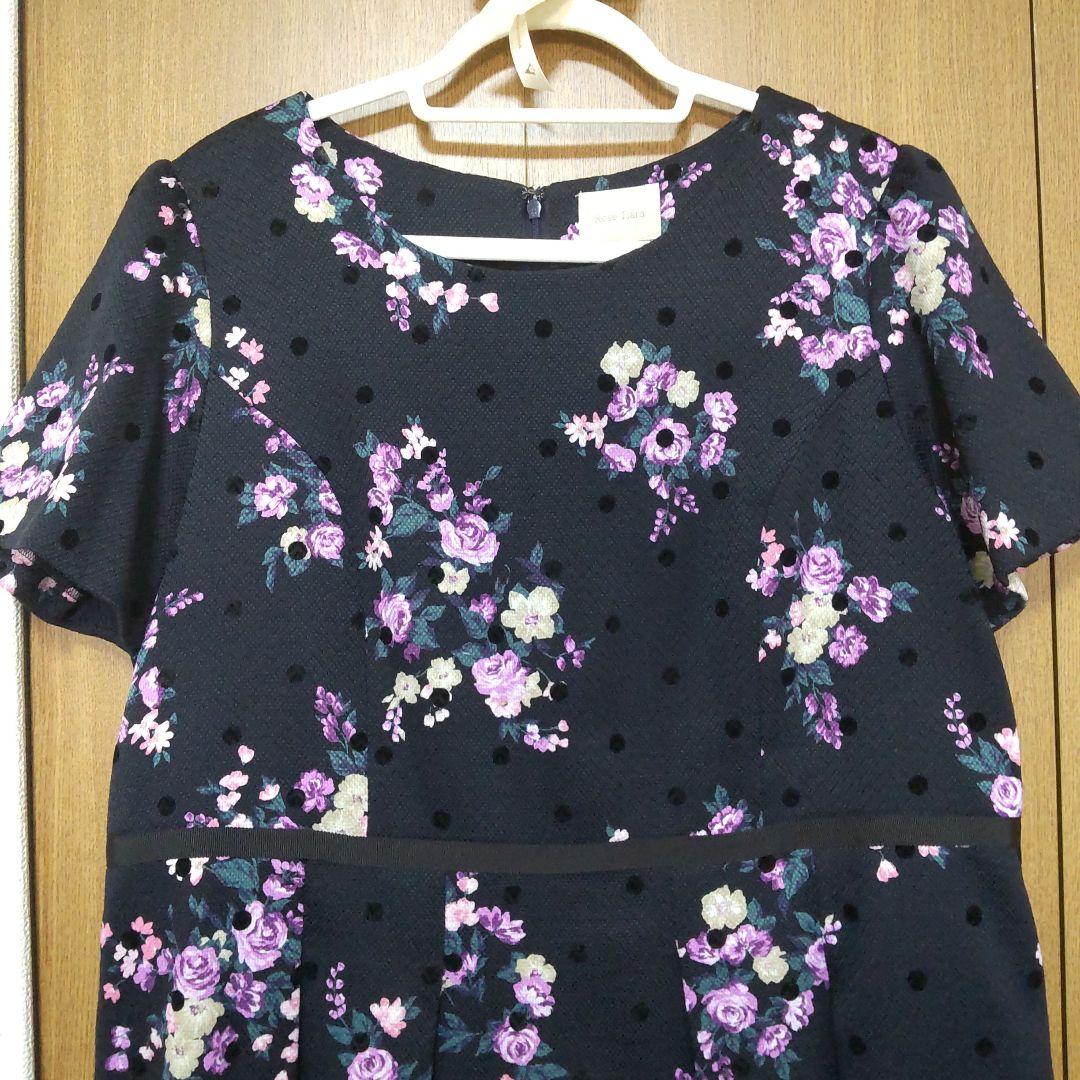 46　ドットフロッキー　ローズワンピース RoseTiara　花柄