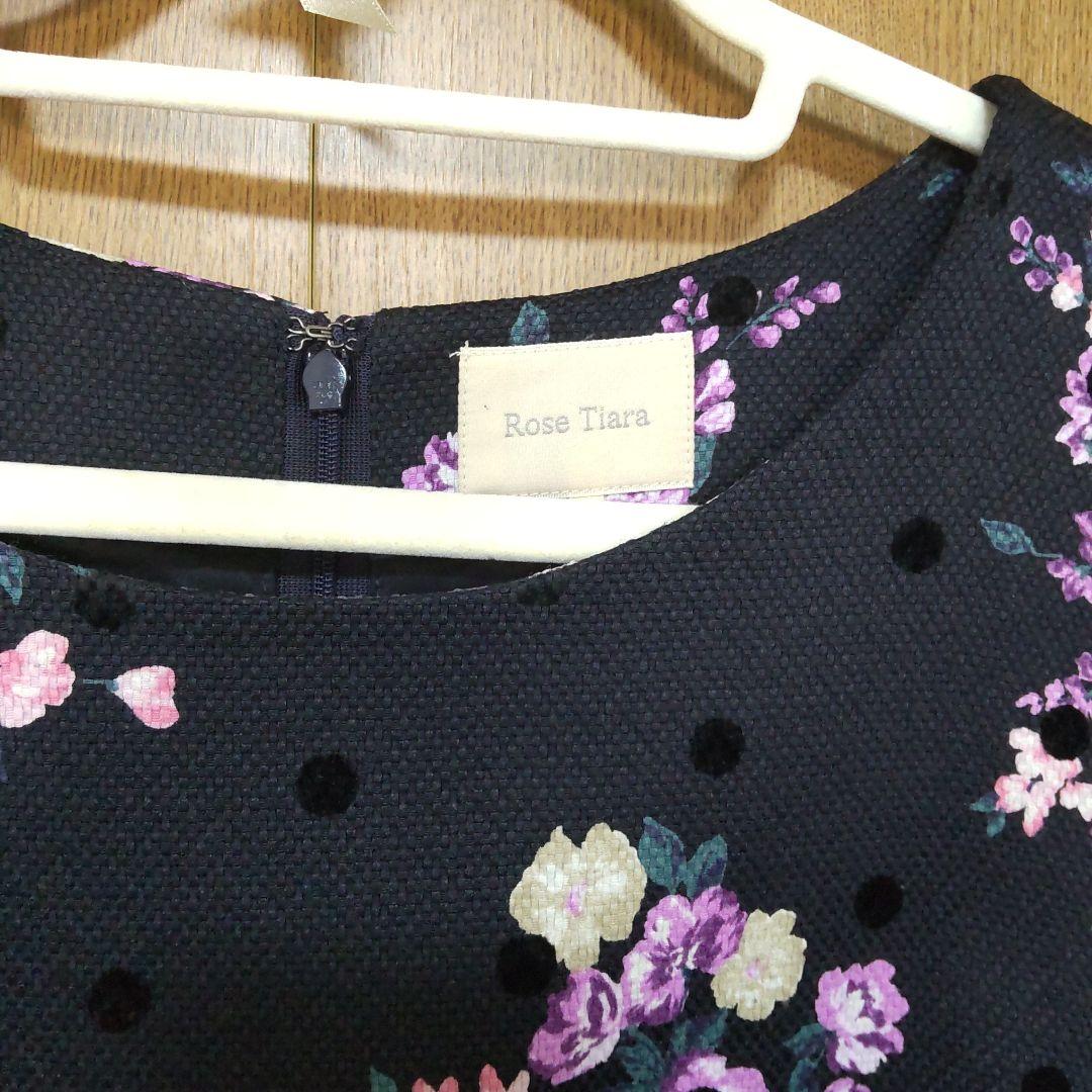 46　ドットフロッキー　ローズワンピース RoseTiara　花柄