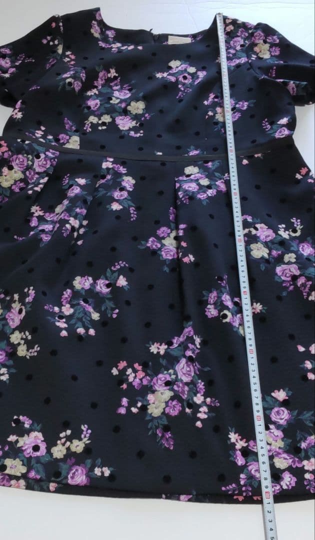 46　ドットフロッキー　ローズワンピース RoseTiara　花柄