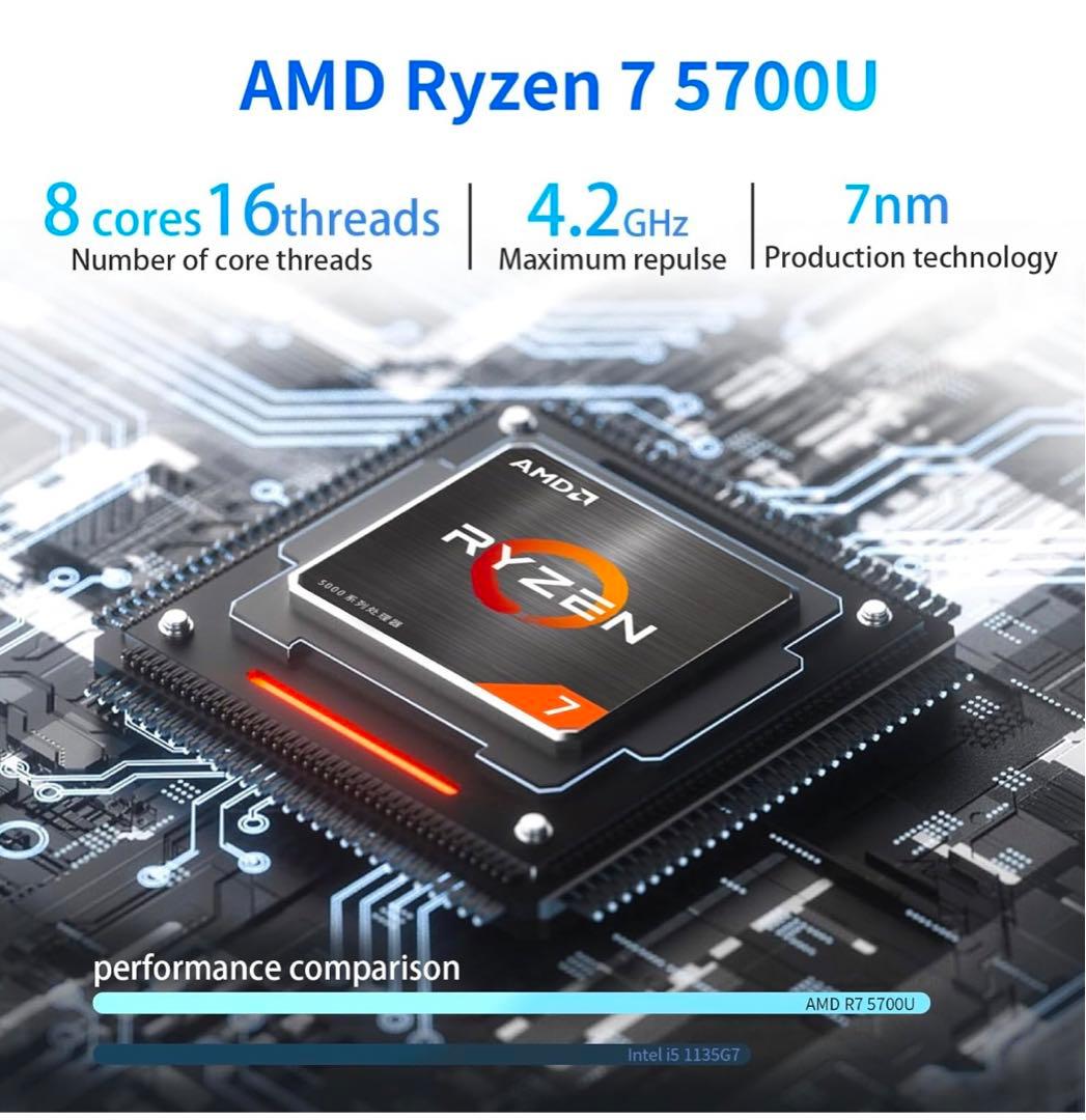 【美品】ミニpc AMD Ryzen 7 5700U Windows11 pro