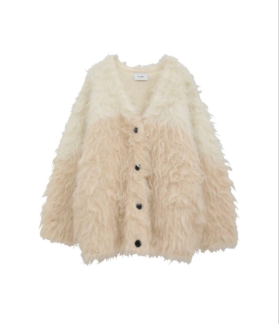 トップス BI COLOR SHAGGY KNIT CARDIGAN