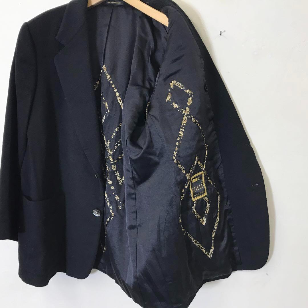 最高級 ZILLI ピュアカシミヤジャケット テーラード シングル 裏総柄