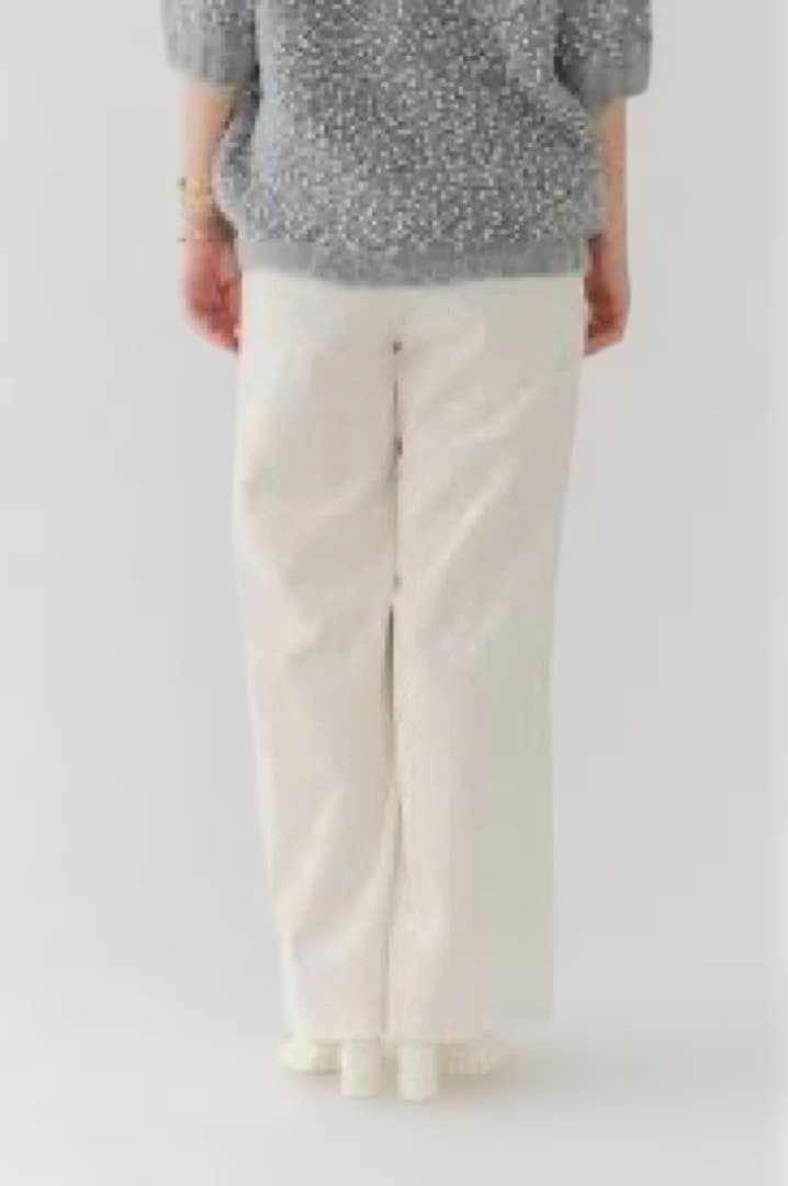 新品タグ付きyori チャンキーコーデュロイパンツホワイト38