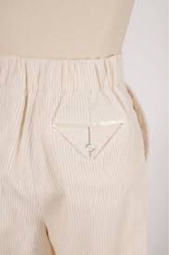 新品タグ付きyori チャンキーコーデュロイパンツホワイト38