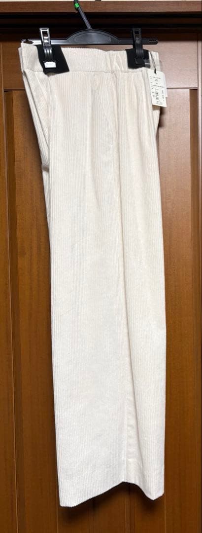 新品タグ付きyori チャンキーコーデュロイパンツホワイト38
