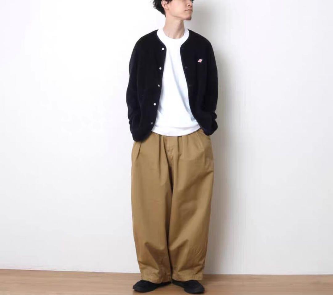 DANTON フリース ノーカラーカーディガン