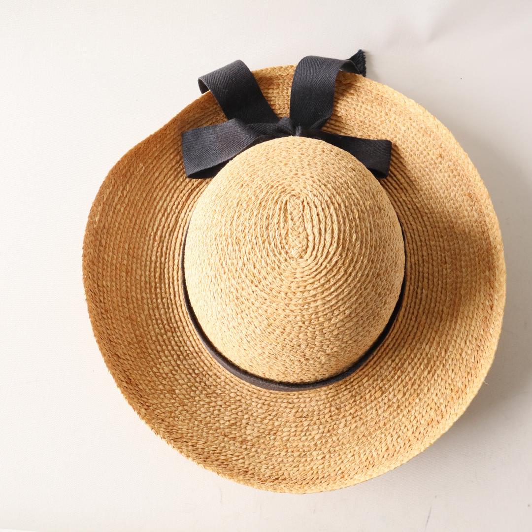 美品ヘレンカミンスキー　ニューポート　ラフィアハット　麦わら帽子　段ボールで発送
