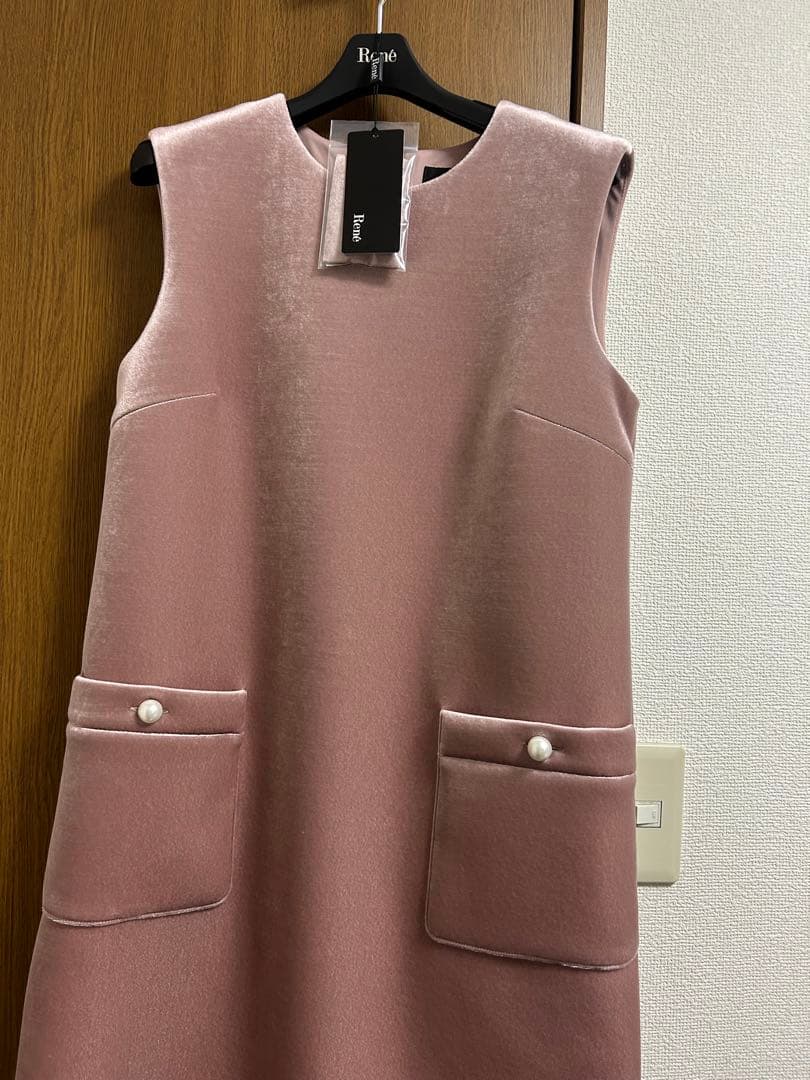 定価77000円 Rene 2023年　ベロアワンピース　ピンク　36