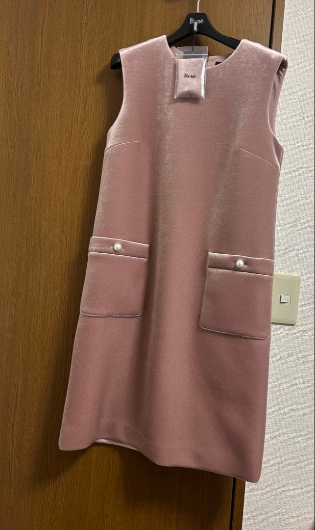 定価77000円 Rene 2023年　ベロアワンピース　ピンク　36
