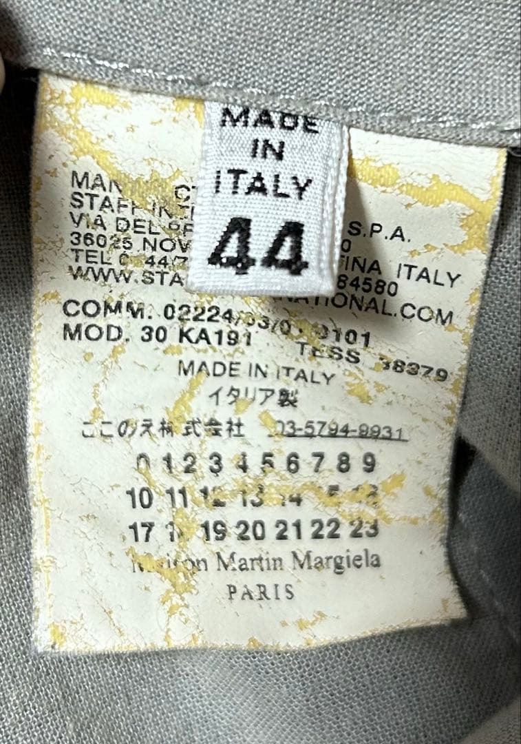 マルタンマルジェラ⑩ 01SS グレー系 スラックス メンズ サイズ44