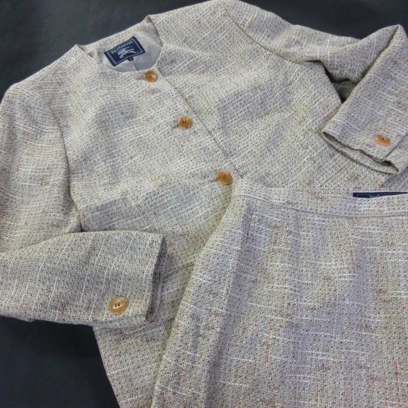 OS5497■Burberrys/バーバリーズ■ノーカラーツイードセットアップ