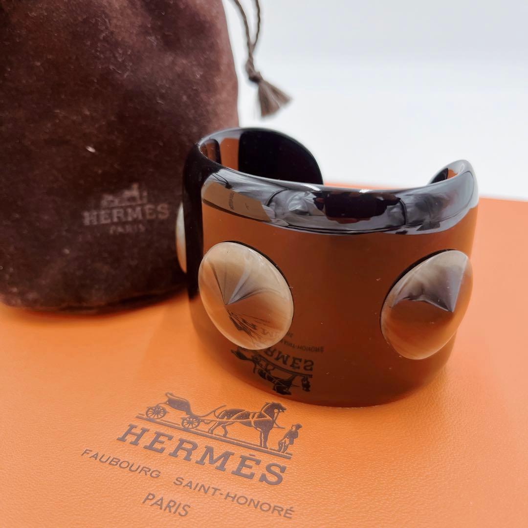 【未使用級極稀少】HERMES バッファローホーン バングル アヴァ HAVA