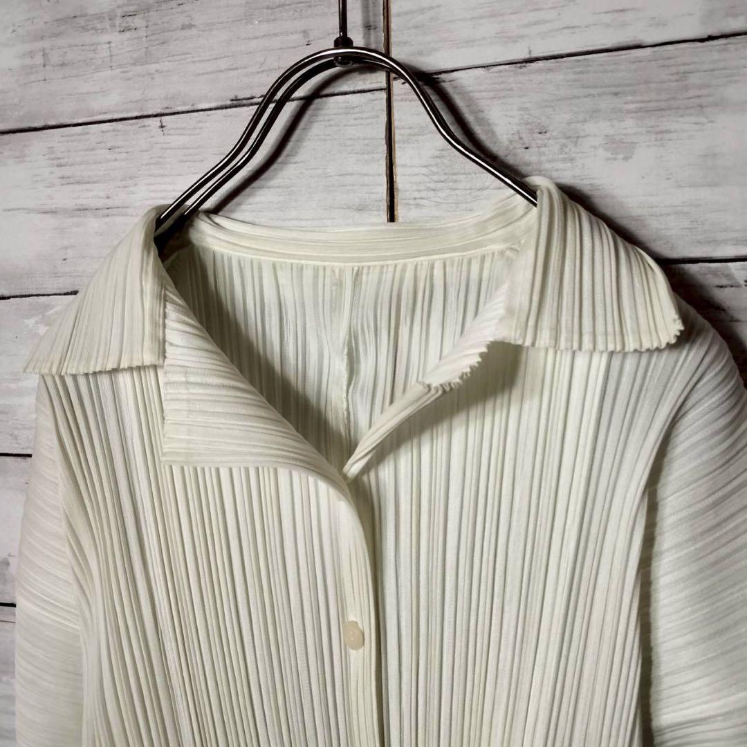 プリーツプリーズイッセイミヤケ ミドル丈ボレロカーディガン 開襟 オープンカラー