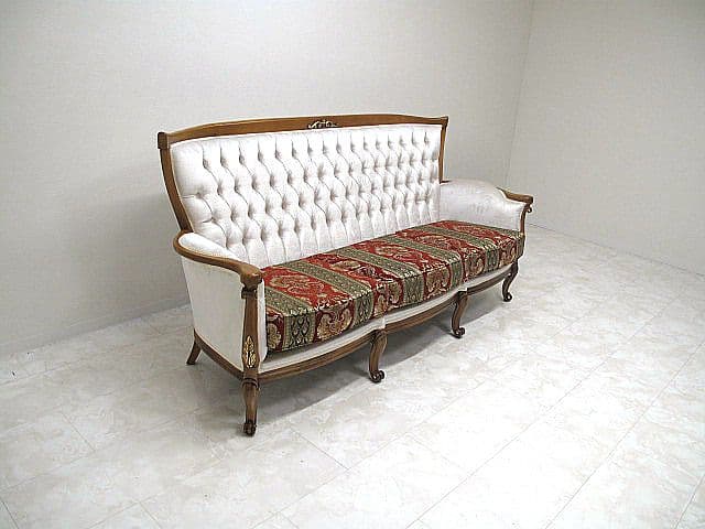 展示品 イタリア製　ロココ様式3人掛けソファ 　アンティーク調