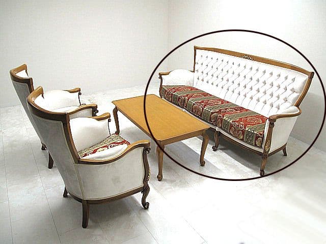 展示品 イタリア製　ロココ様式3人掛けソファ 　アンティーク調