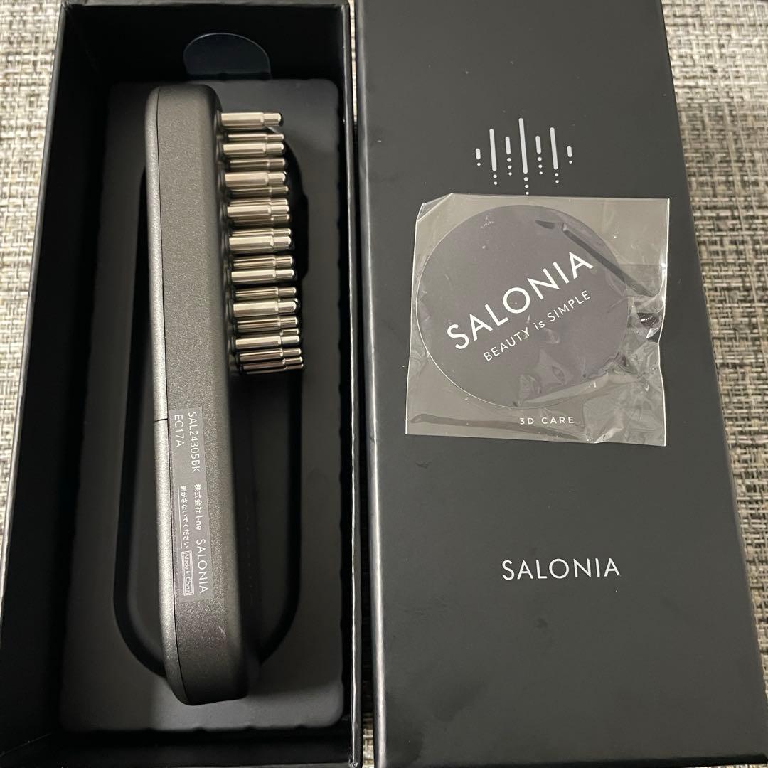 SALONIAサロニア美顔器ブラックEMS LIFT BRUSH 3D CARE