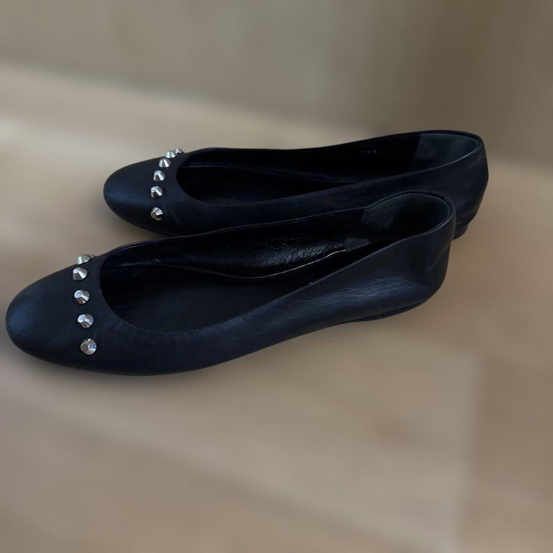BALENCIAGA スタッズ付きバレエシューズ ブラック