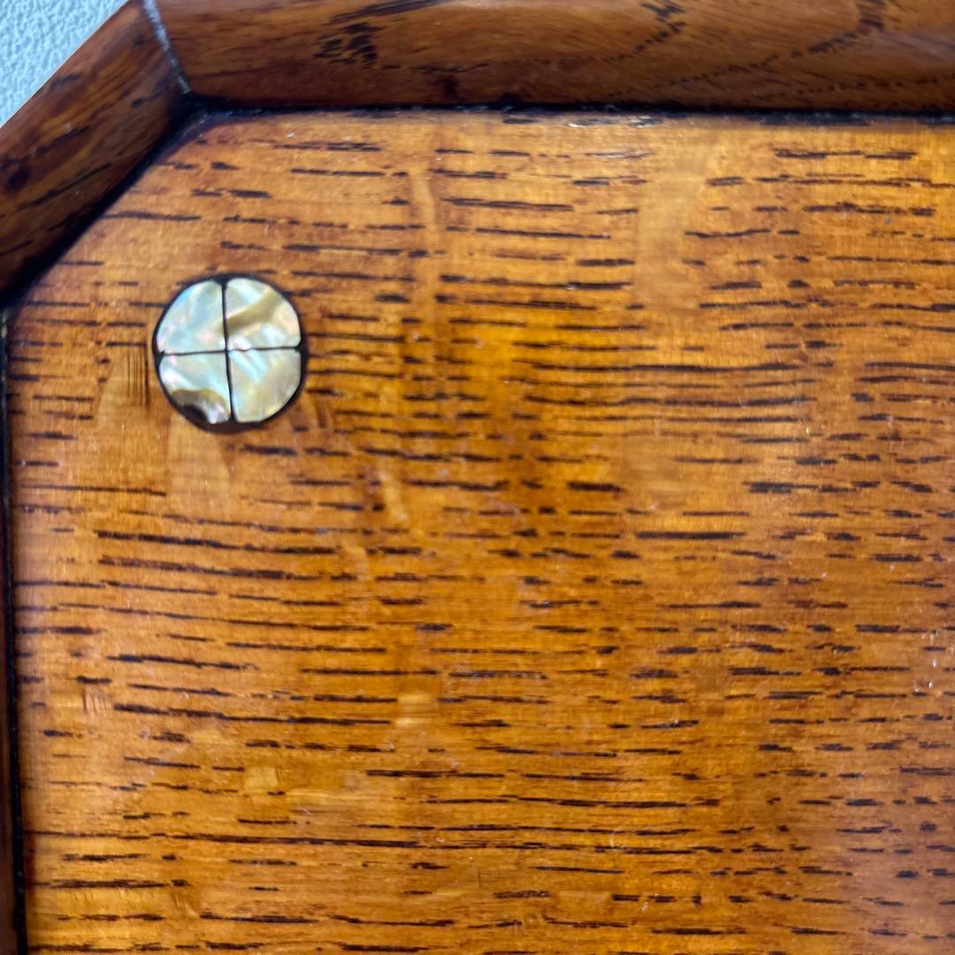 小島雄四郎　螺鈿　楢　小盆　民芸　角切盆　木箱入　黒田辰秋