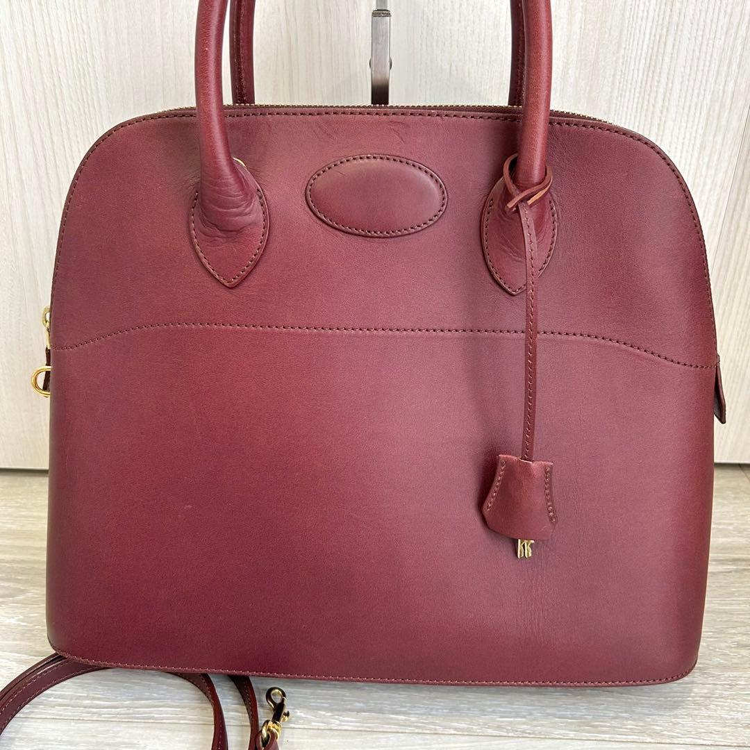 【美品】ソメスサドル　ハンドバッグ　ショルダーバッグ　ボルドー　2way