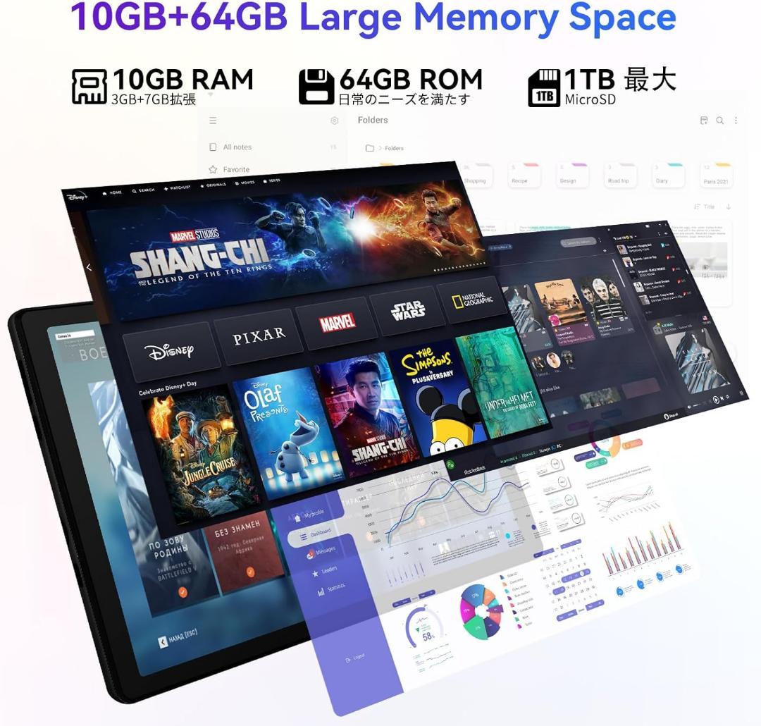 ❣️Android14❣️10.4インチ タブレット8コア 10GB+64GB