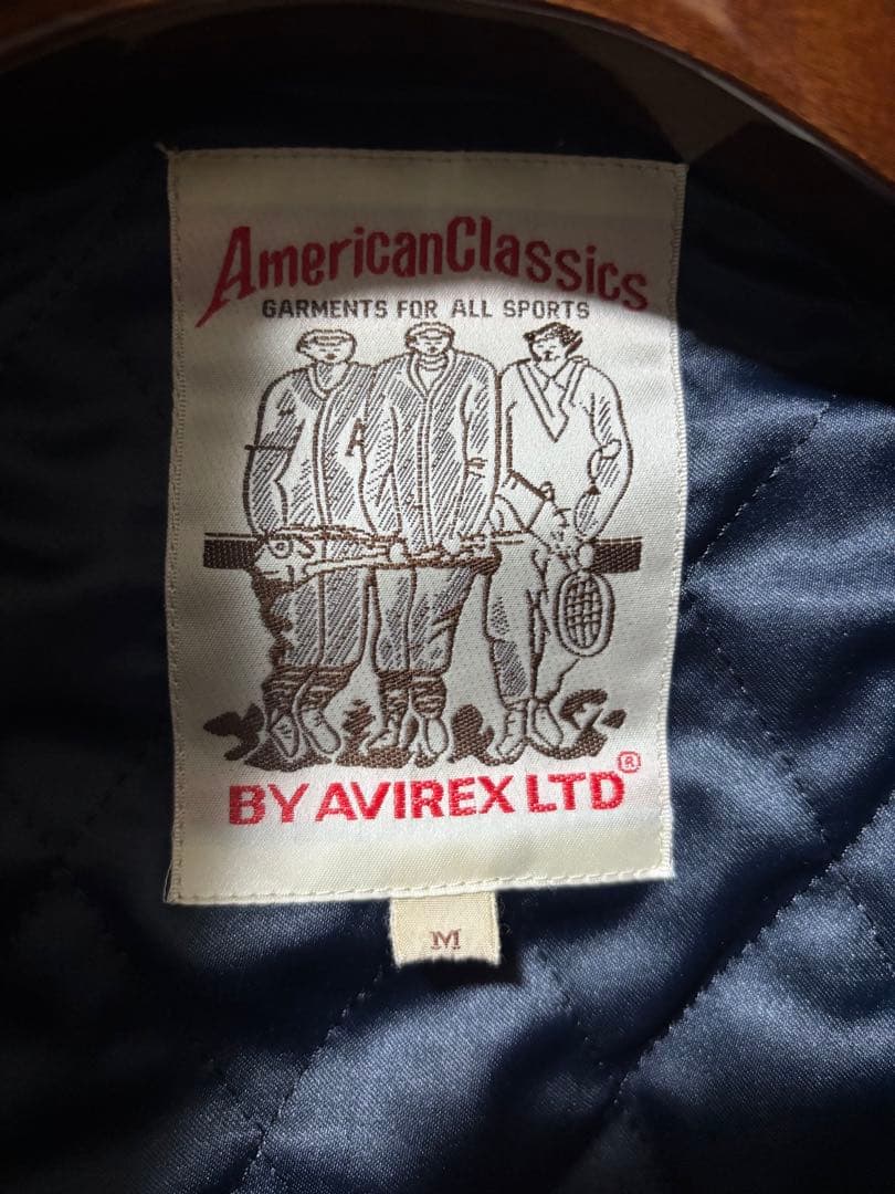 AVIREX スタジャン ネイビー/ホワイト