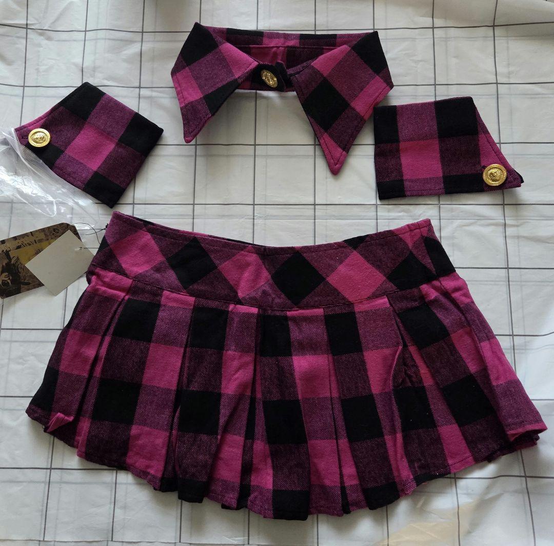 d.i.a. チェック柄ミニスカート 襟・袖付き タグ付き