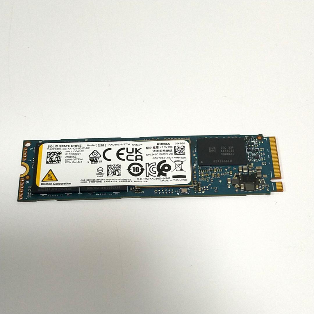 【確認済】KIOXIA M.2 内蔵SSD 2TB KXG80ZNV2T04 ②