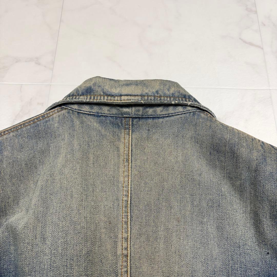 ドルチェ&ガッパーナ　ヴィンテージ加工 アニマル柄　42 デニムジャケット　青