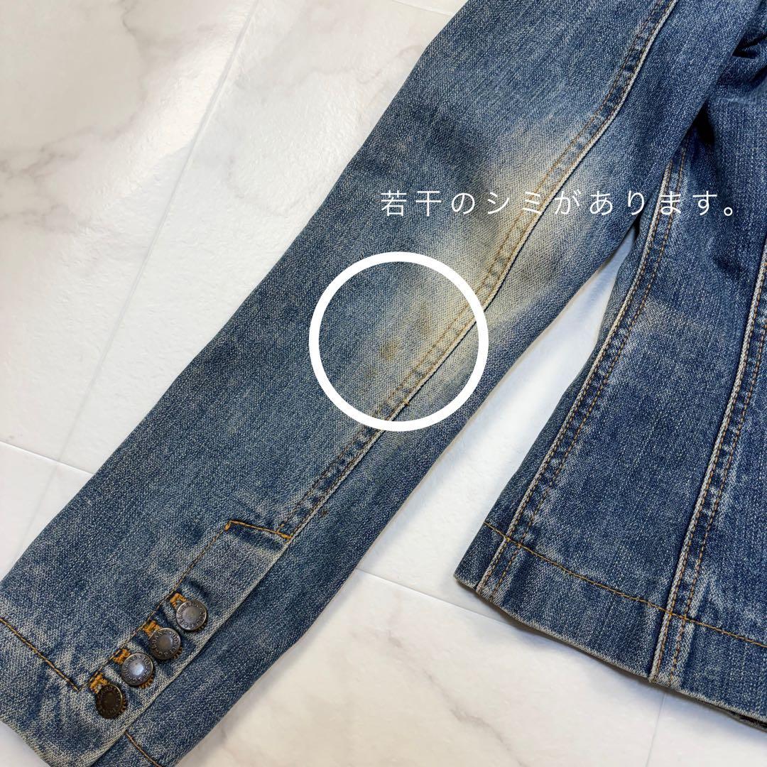 ドルチェ&ガッパーナ　ヴィンテージ加工 アニマル柄　42 デニムジャケット　青