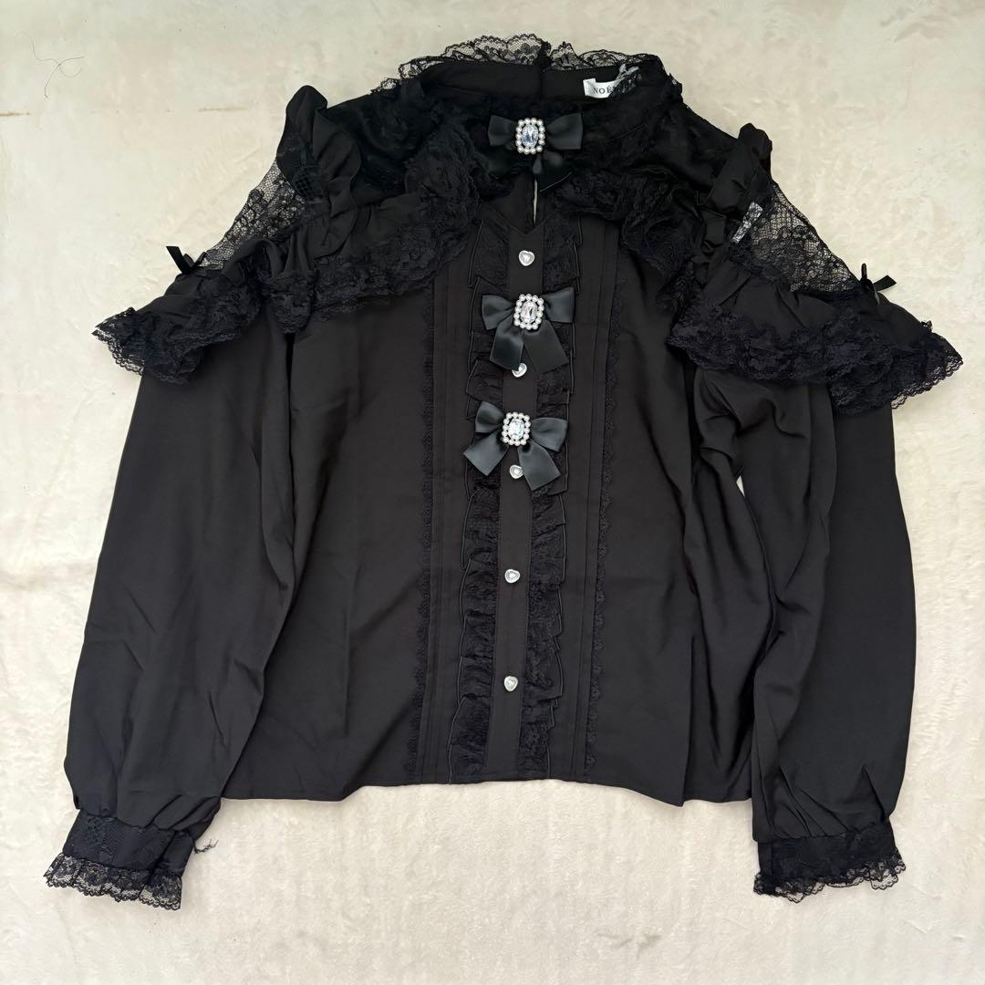 地雷 ノエミー フリル ブラウス マーズ スカパン 十字架 リボン セットアップ